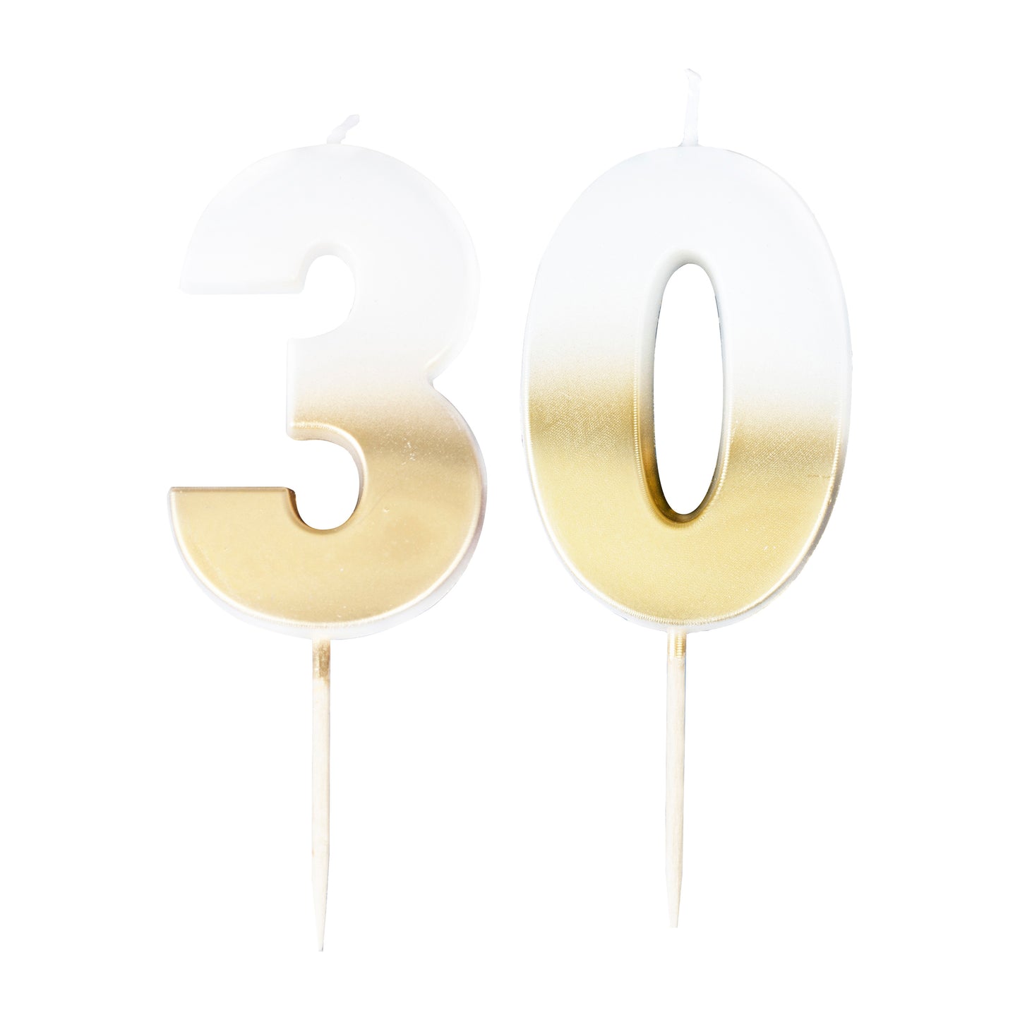 30th Gold Ombre Birthday Cake Candle