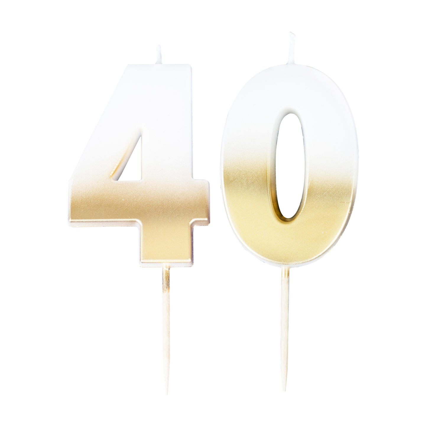 40th Gold Ombre Birthday Cake Candle