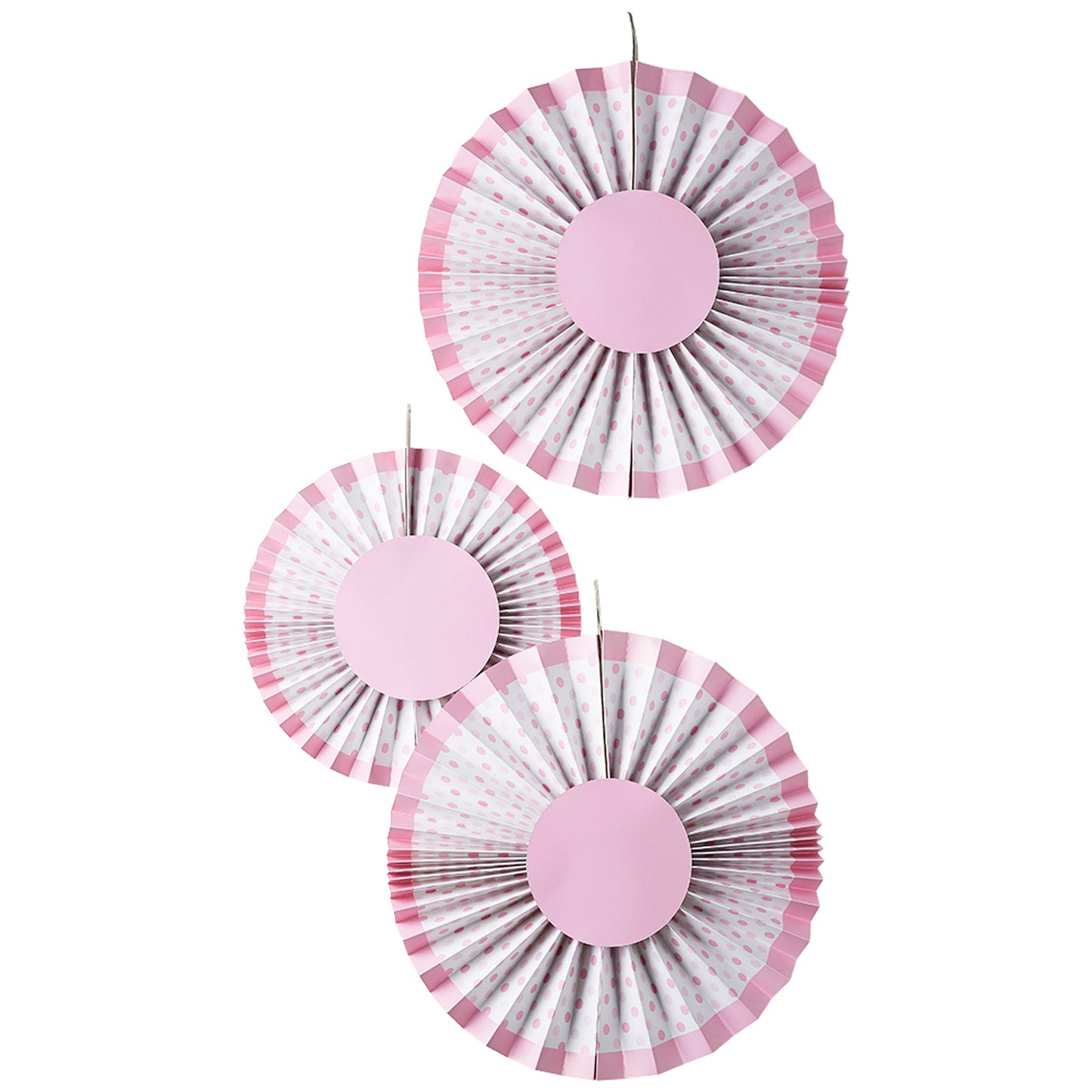 Pink Spotty Fan Decorations - Little Lady or Mini Mister