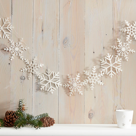 Glitter Snowflake Christmas Garland Decoration