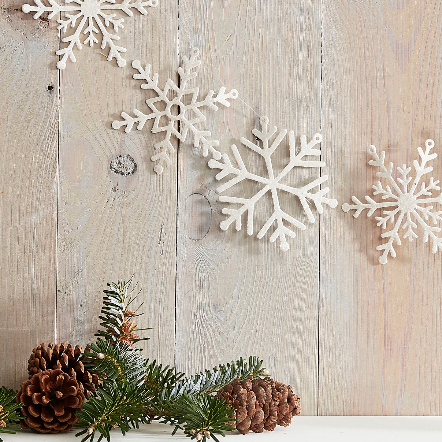 Glitter Snowflake Christmas Garland Decoration