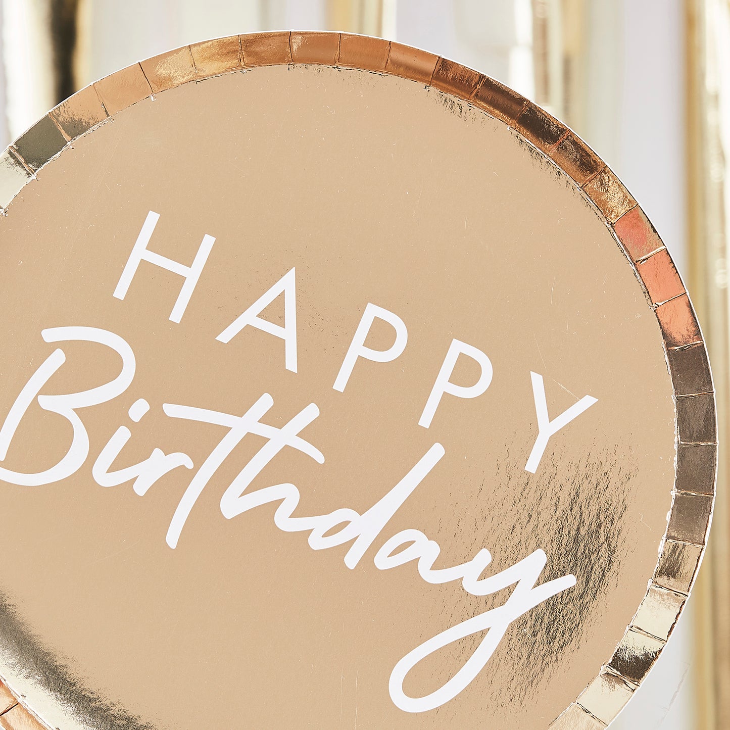 Gold Foiled Happy Birthday Plate