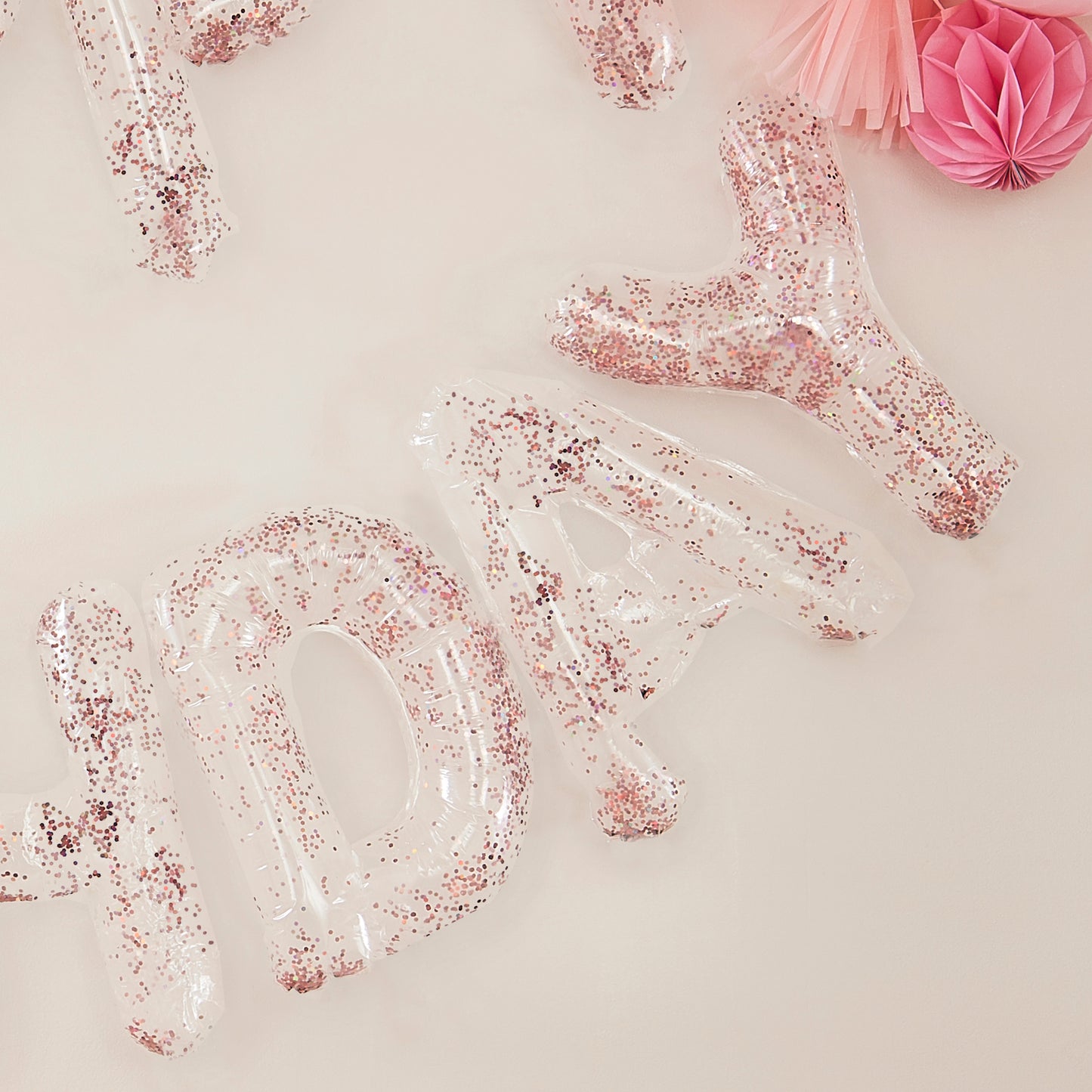 Clear Foil & Confetti Happy Birthday Balloons Banner