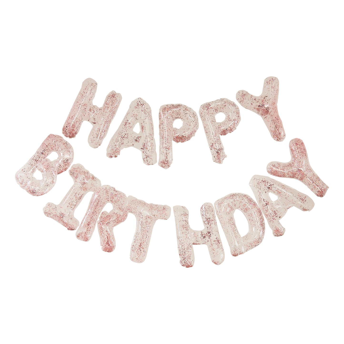 Clear Foil & Confetti Happy Birthday Balloons Banner