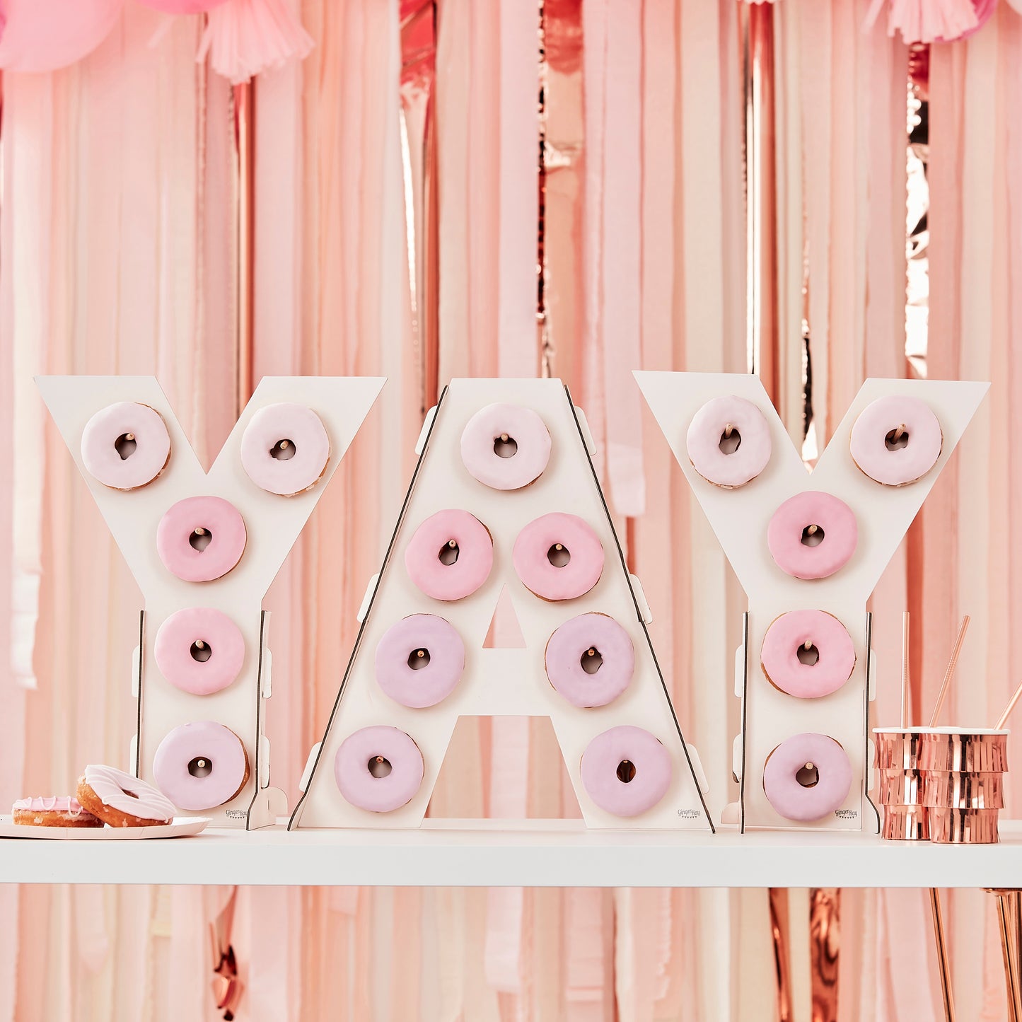 Yay Pink Ombre Donut Wall Stand