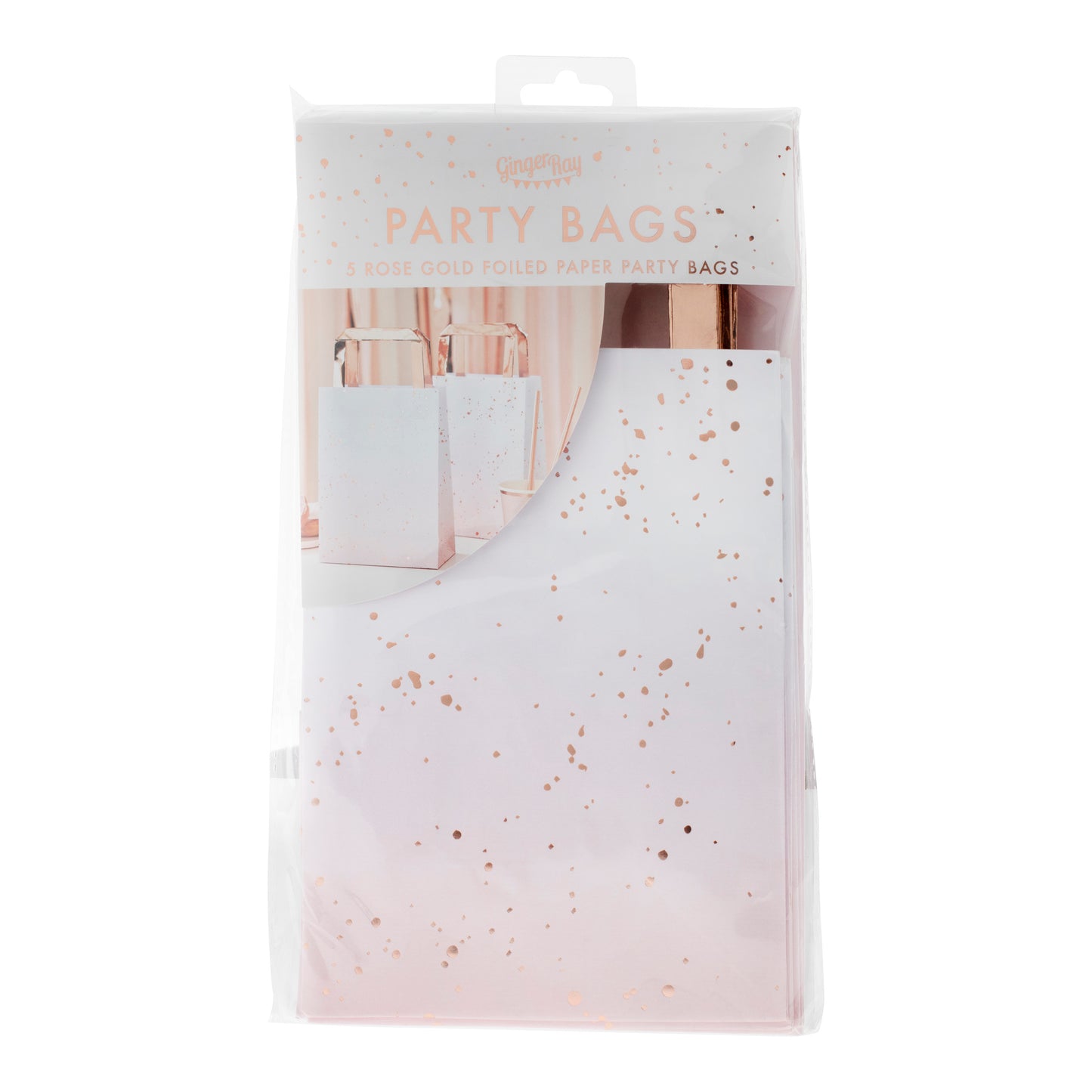 Pink Ombre Watercolour Rose Gold Party Bags