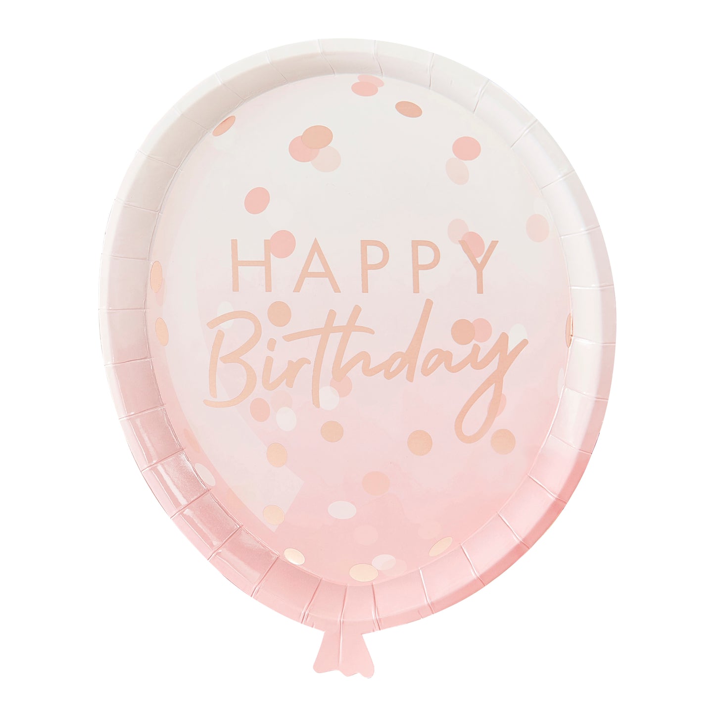 Rose Gold Balloon Shaped Party Paper Plates