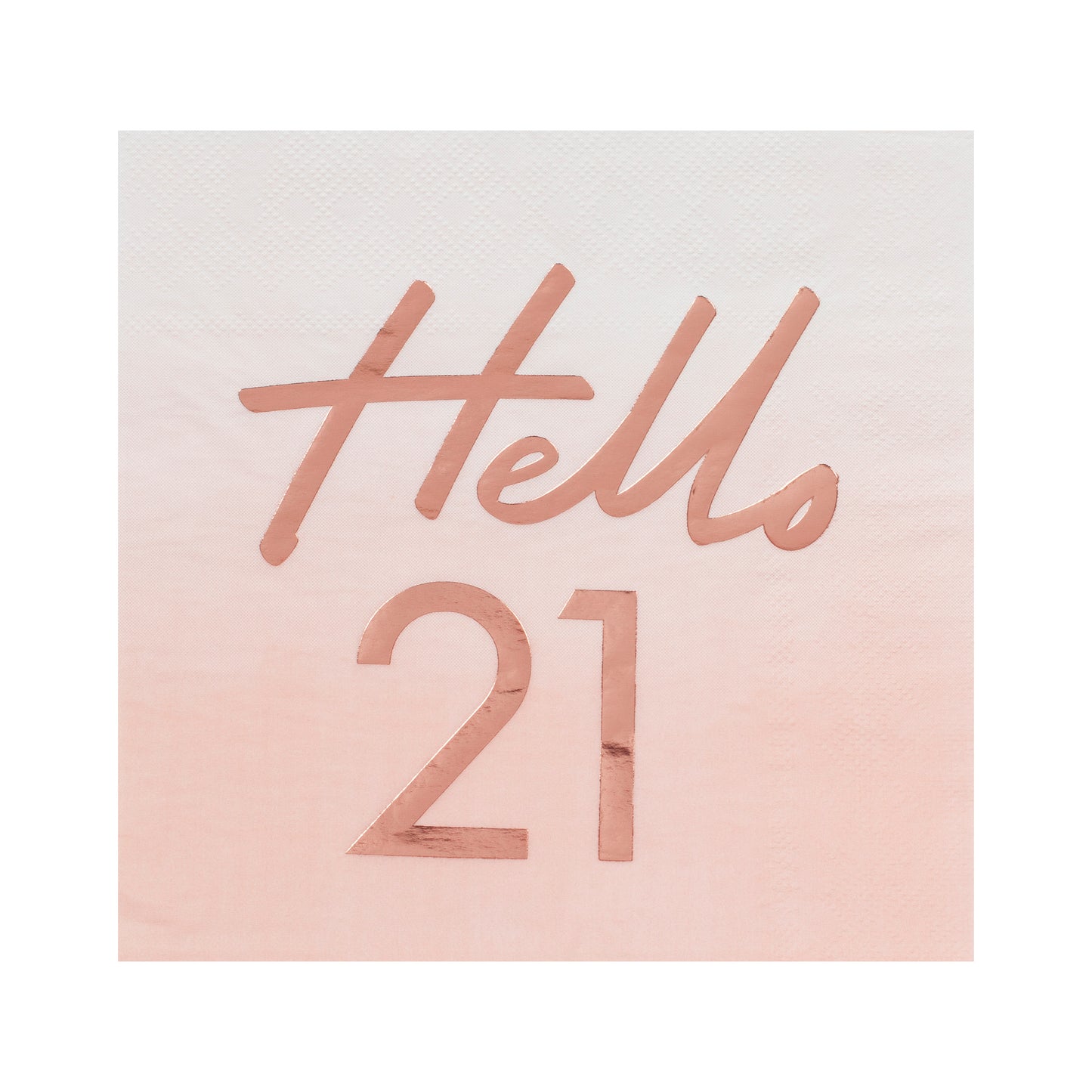 Hello 21st Birthday Party Napkins Rose Gold