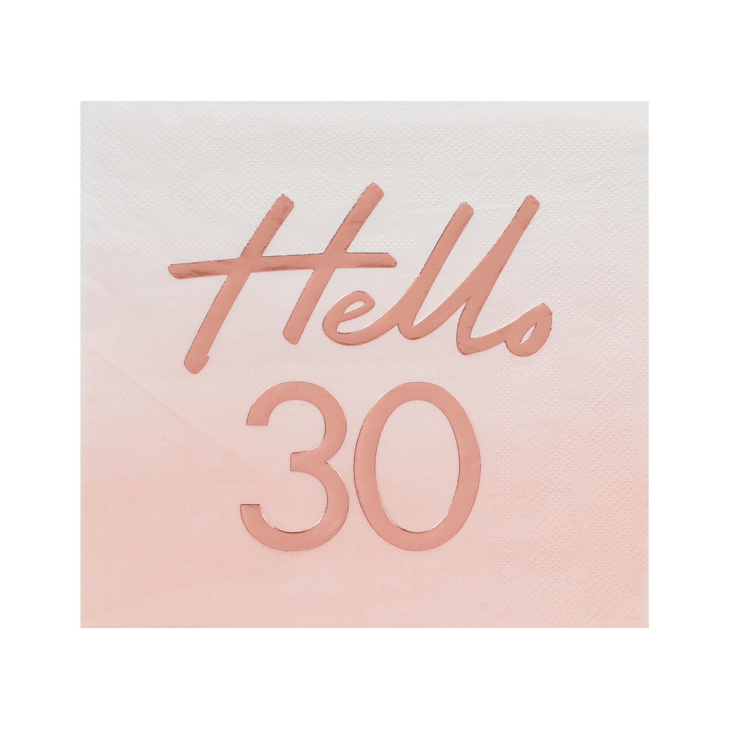 Hello 30th Birthday Party Napkins Rose Gold