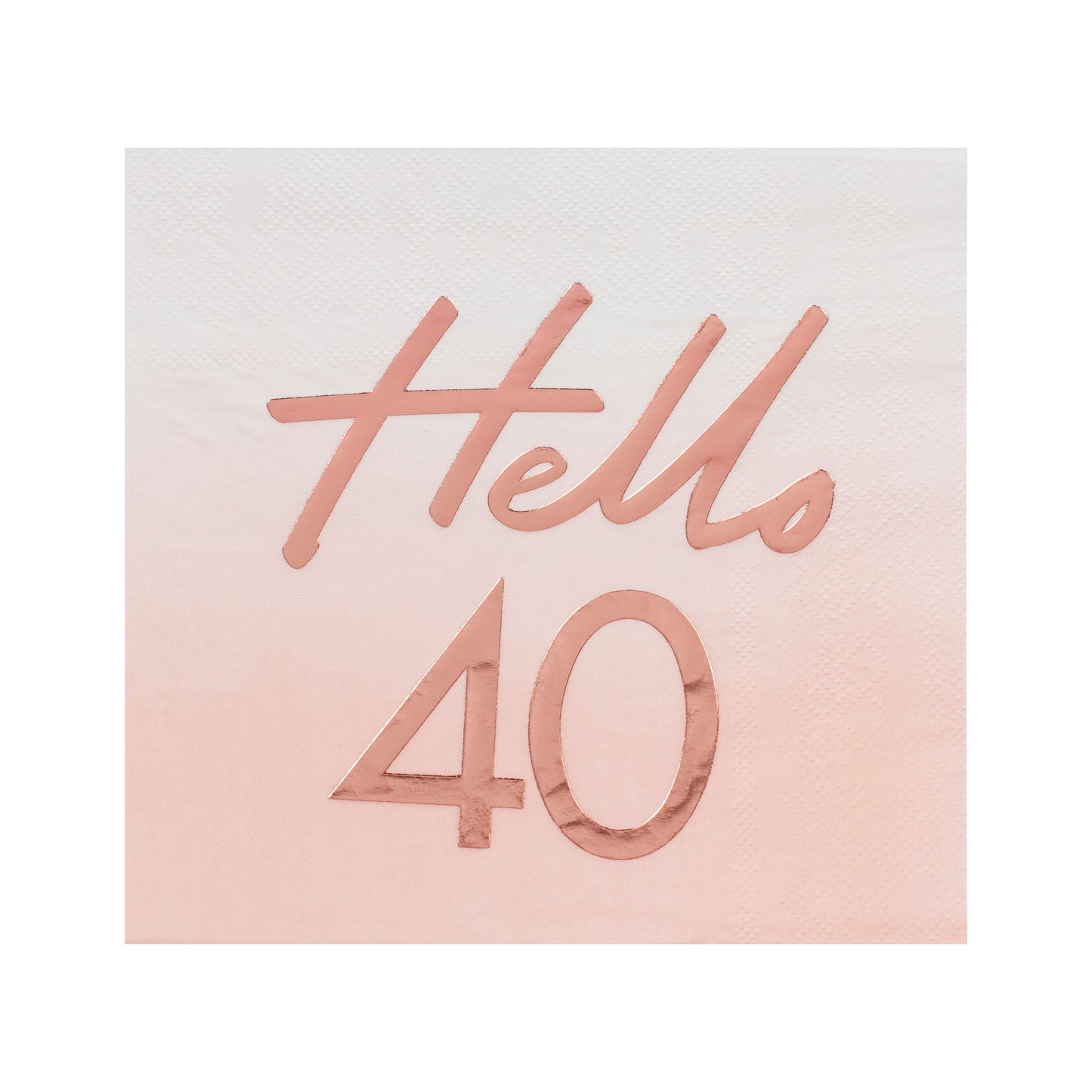 Hello 40th Birthday Party Napkins Rose Gold
