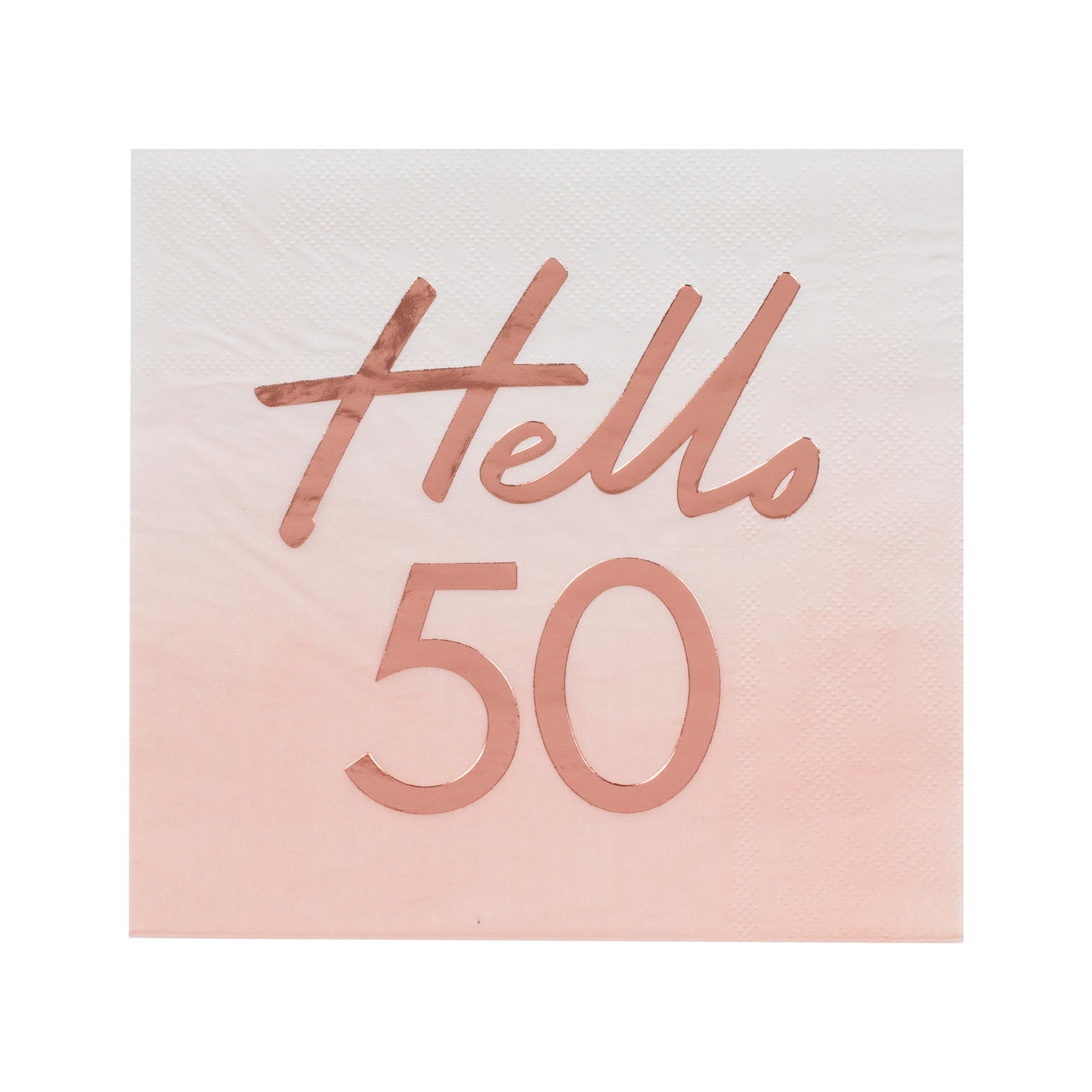 Hello 50 Birthday Party Napkins Rose Gold