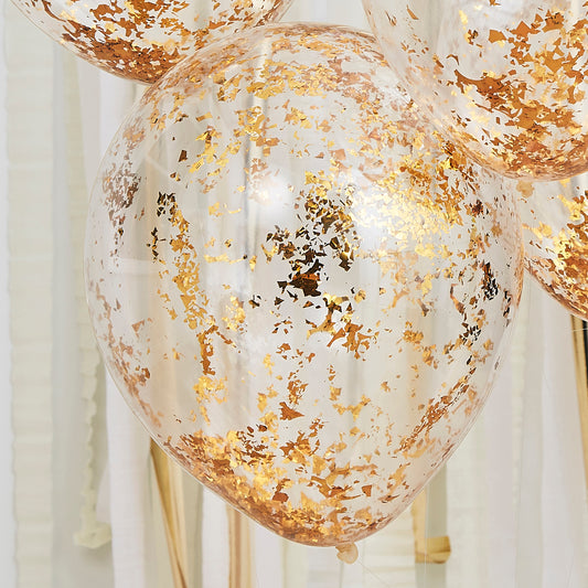 Gold Confetti Balloons