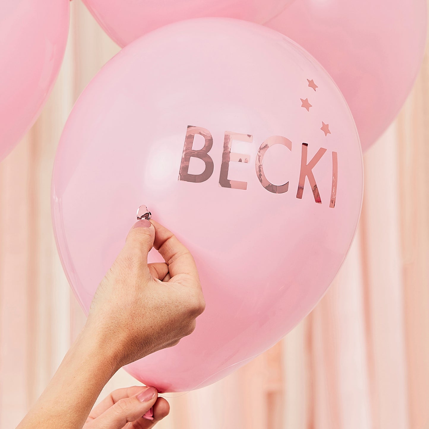 Pink and Rose Gold Personalised Balloons Kit