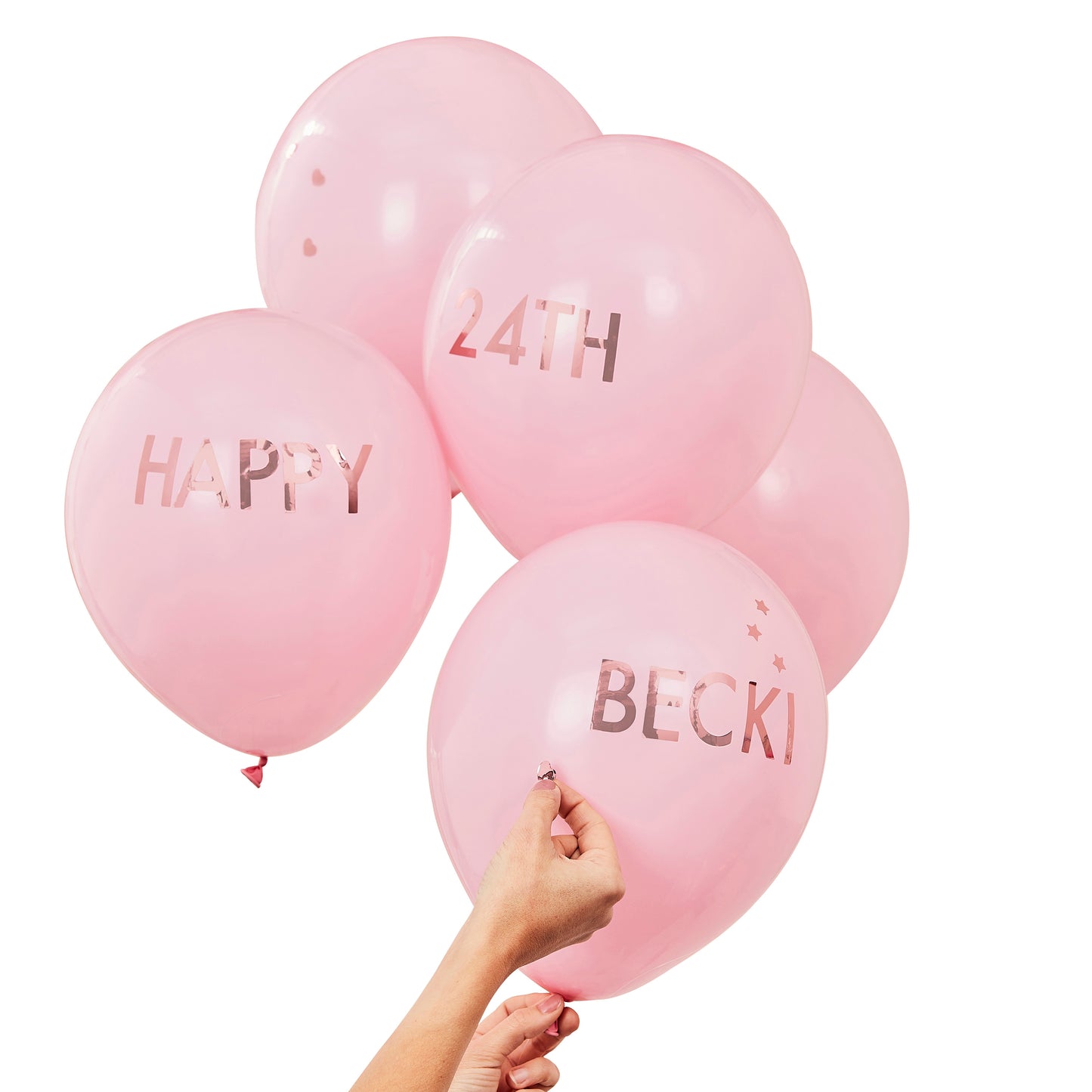 Pink and Rose Gold Personalised Balloons Kit