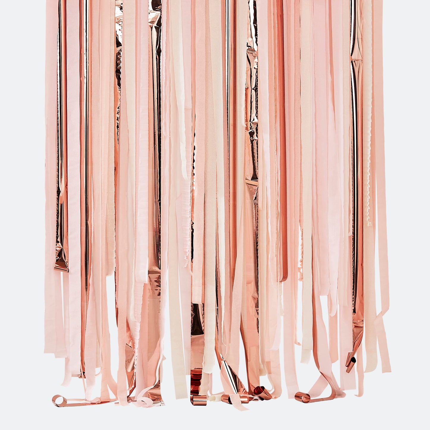 Pink And Rose Gold Party Streamers Backdrop