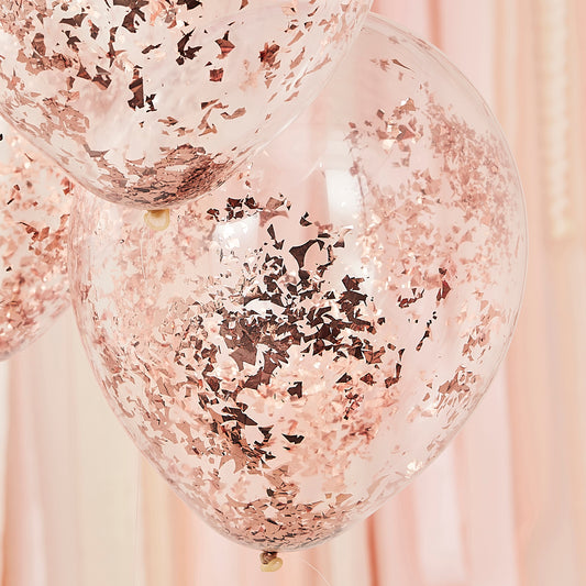 Rose Gold Confetti Balloons