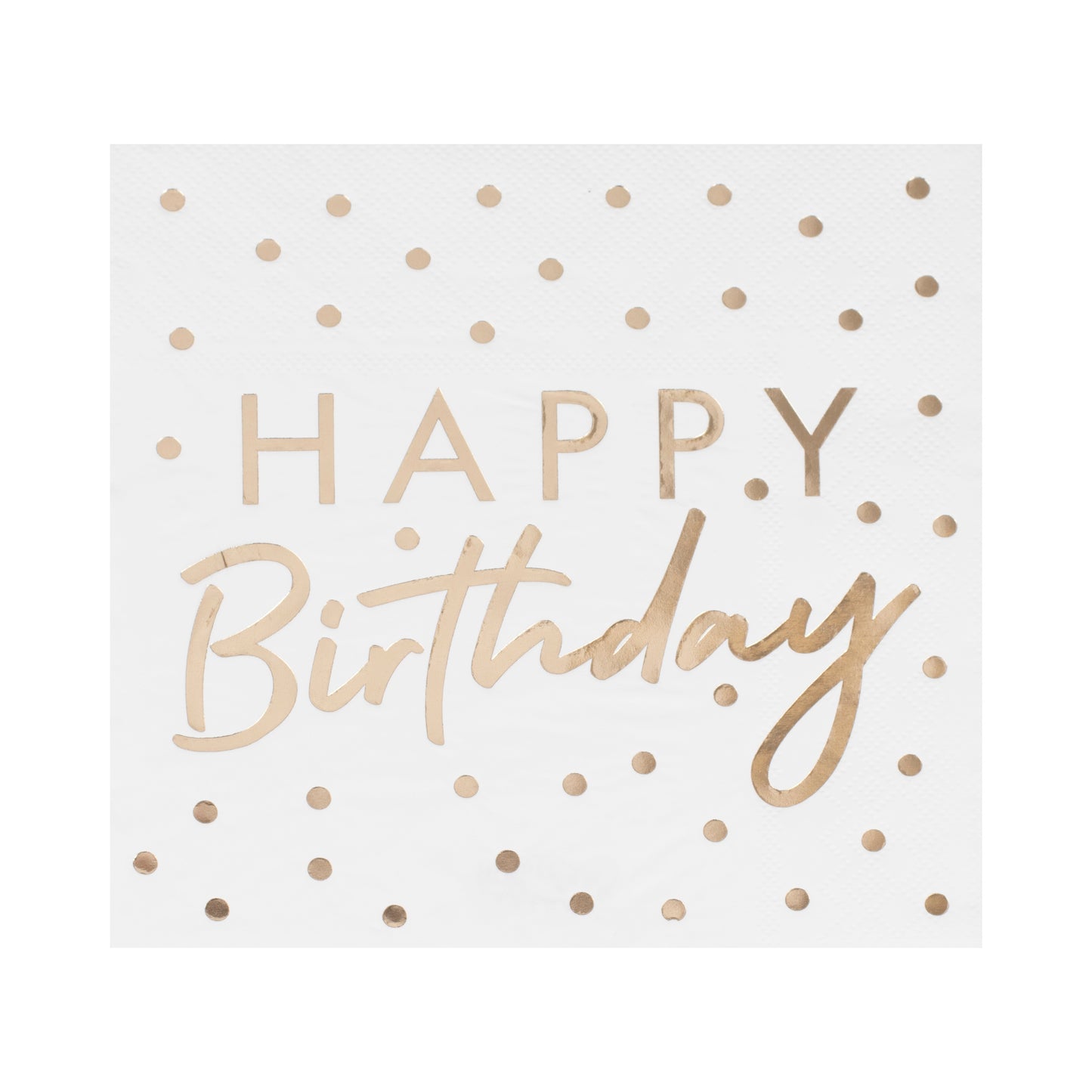 Gold Foiled Happy Birthday Paper Napkins
