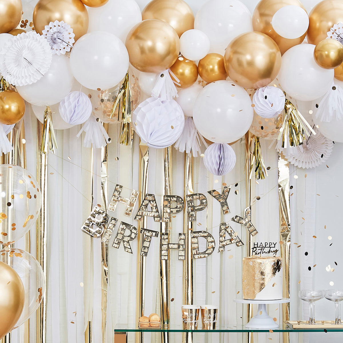 Gold Foiled Happy Birthday Paper Napkins