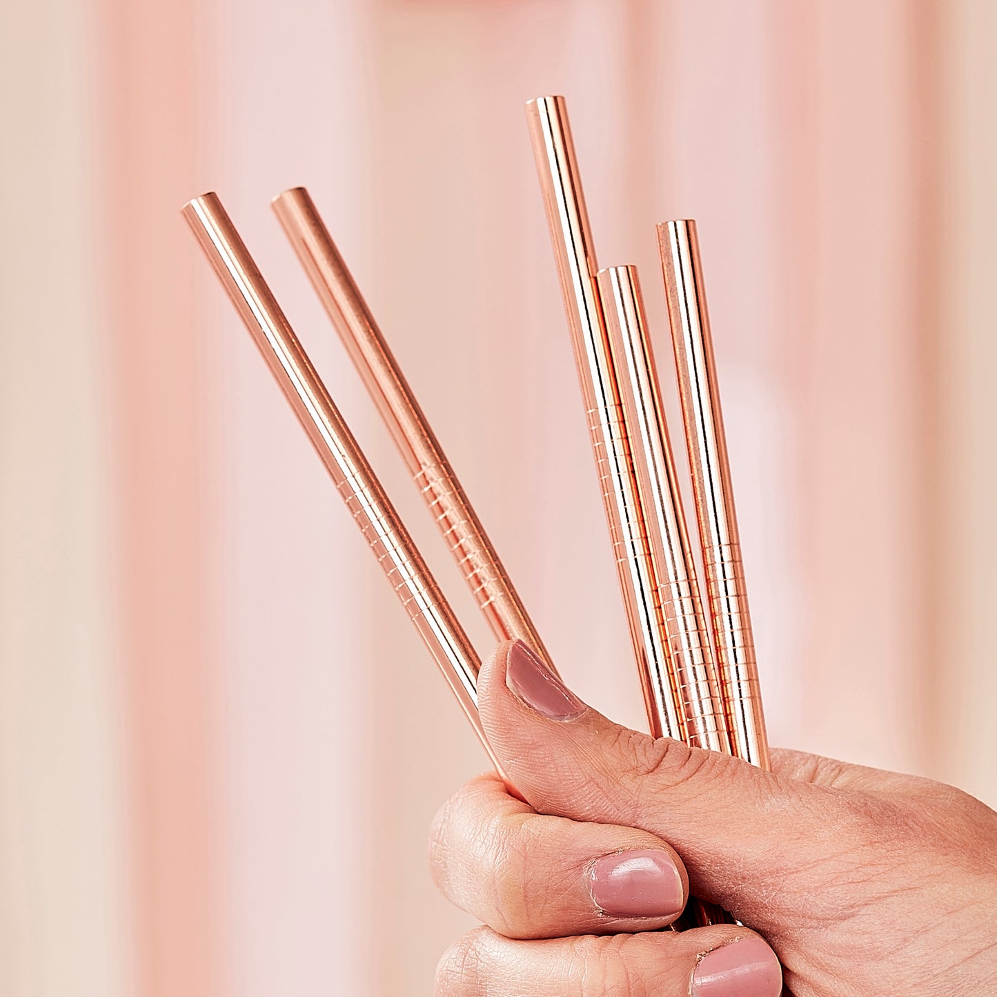 Rose Gold Stainless Steel Straws