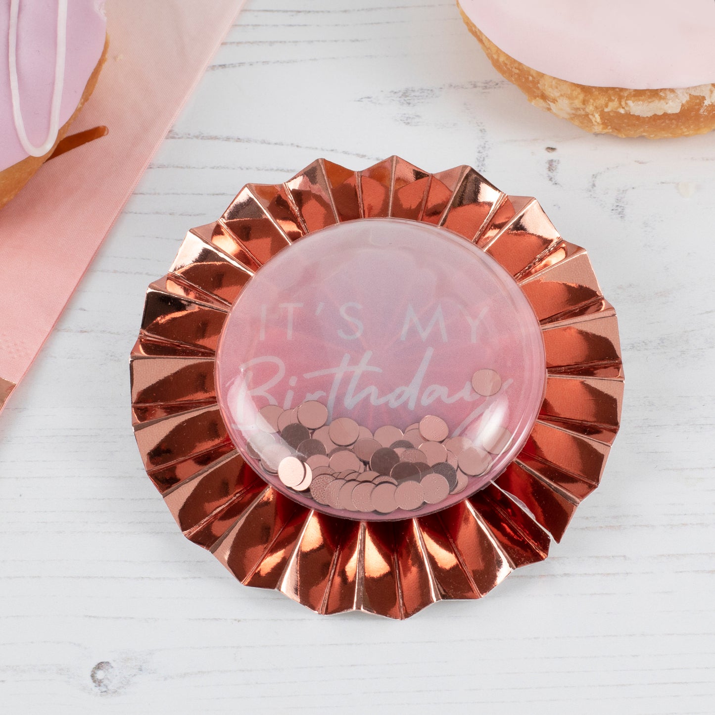 It's My Birthday Rose Gold Bubble Badge