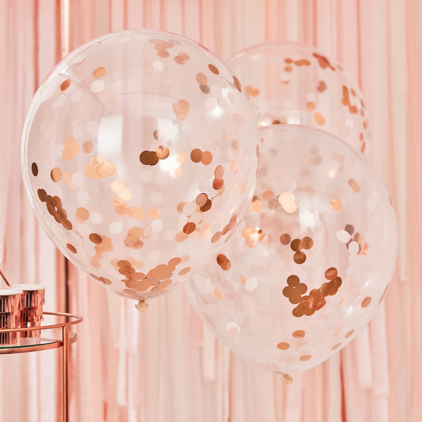 Giant Rose Gold And Blush Large Confetti Balloons