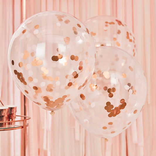Giant Rose Gold And Blush Large Confetti Balloons