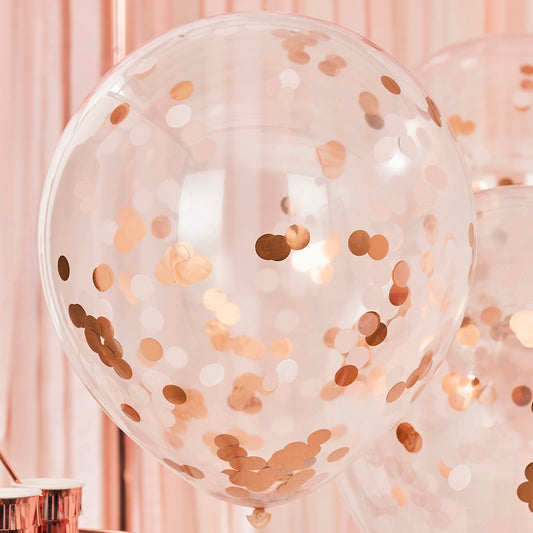 Giant Rose Gold And Blush Large Confetti Balloons