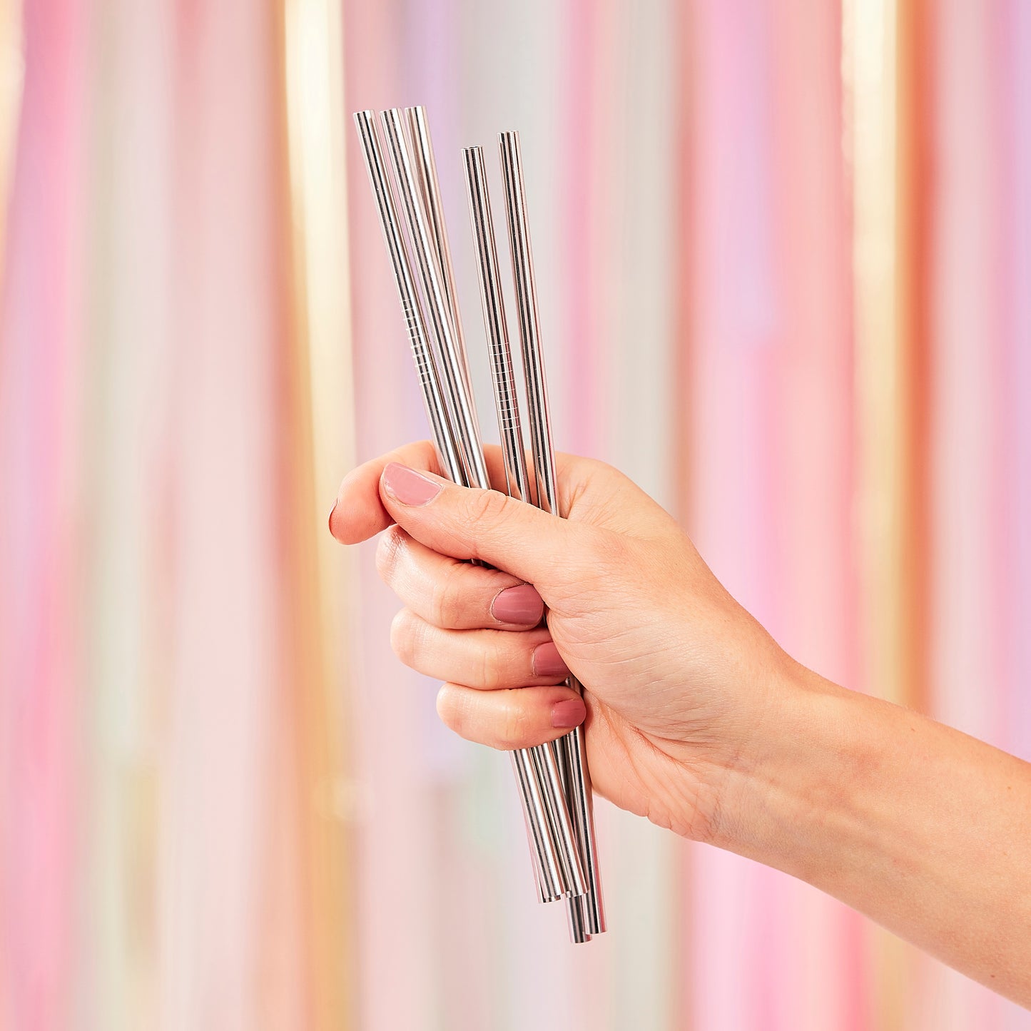 Silver Stainless Steel Straws