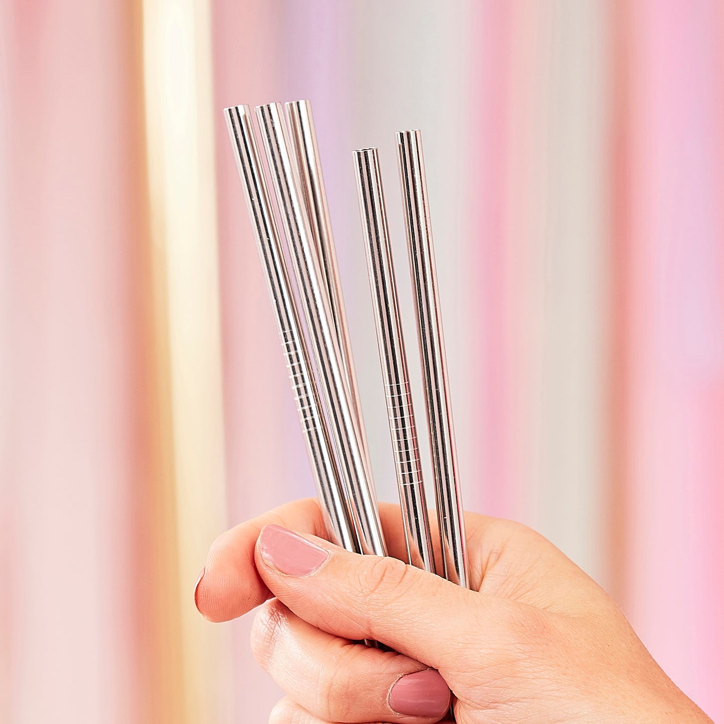 Silver Stainless Steel Straws