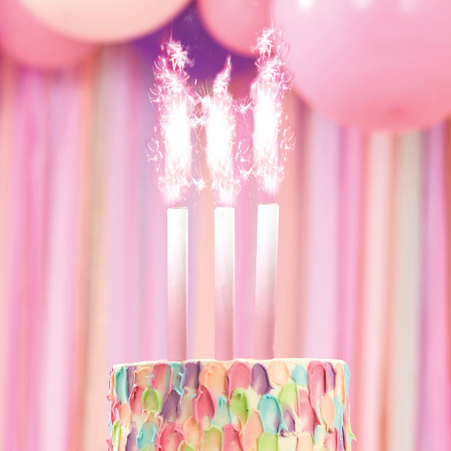 Cake Fountain Candles Pink Ombre