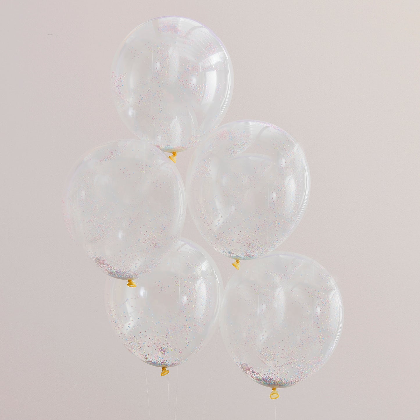 Mixed Pastel Bead Confetti Filled Balloons