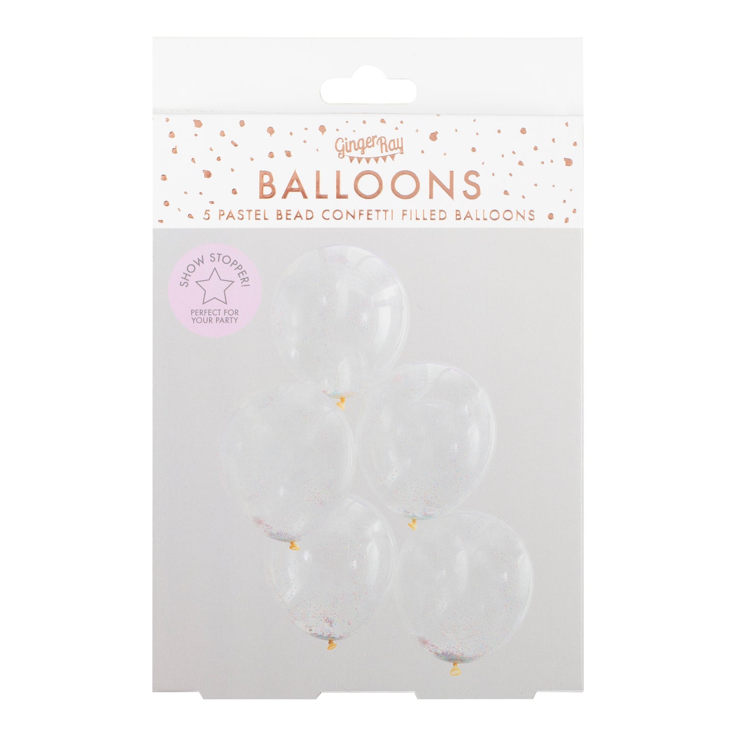 Mixed Pastel Bead Confetti Filled Balloons