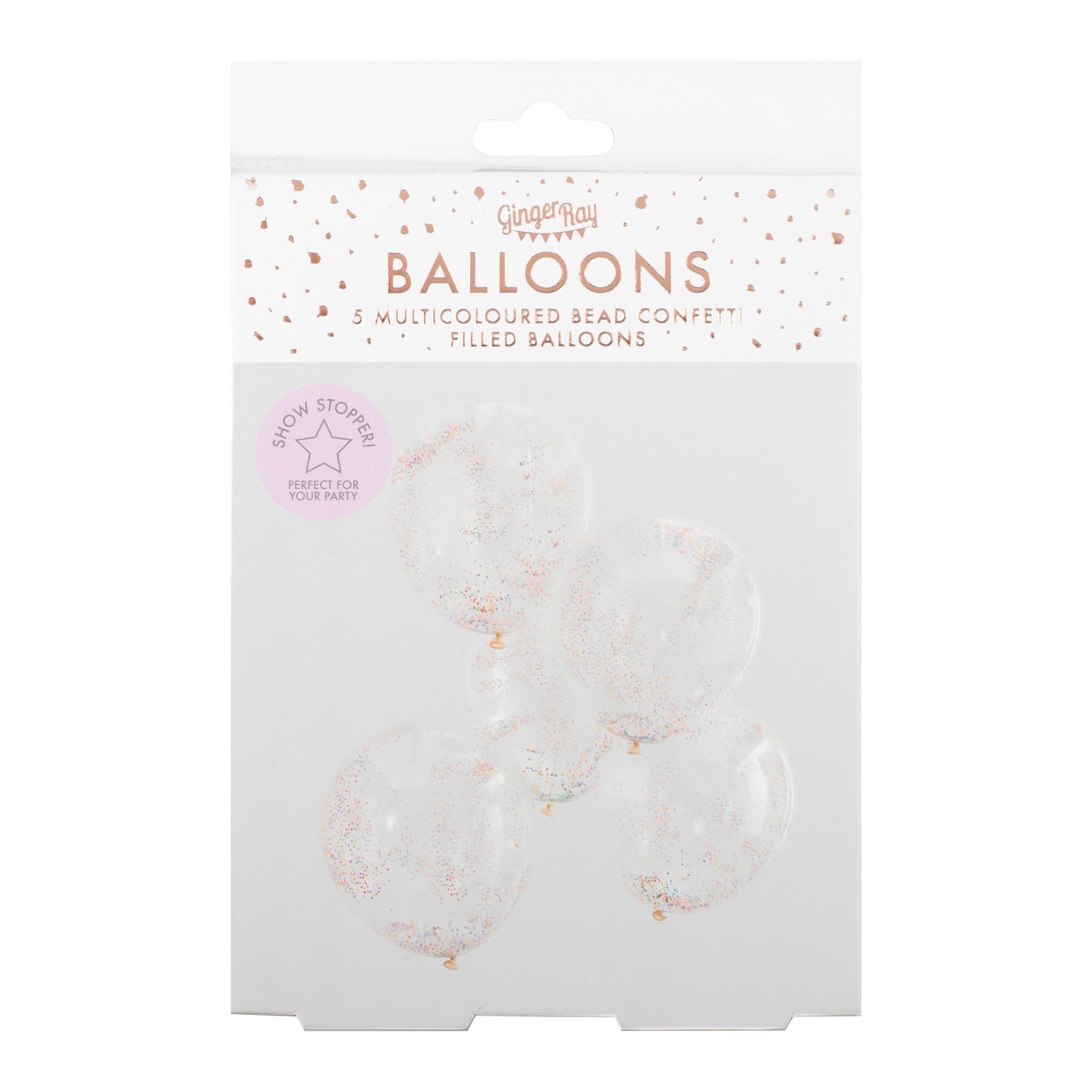 Rainbow Brights Bead Confetti Filled Balloons