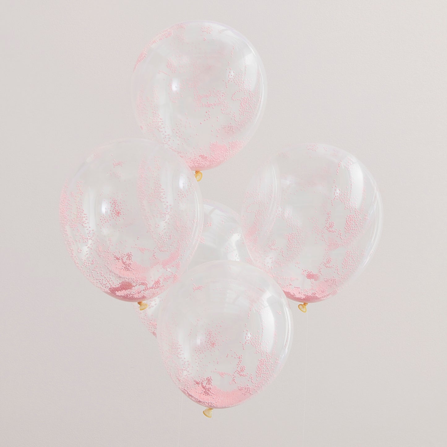 Pastel Pink Bead Confetti Filled Balloons