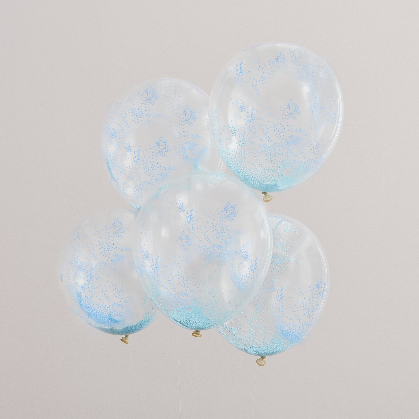 Pastel Blue Bead Confetti Filled Balloons