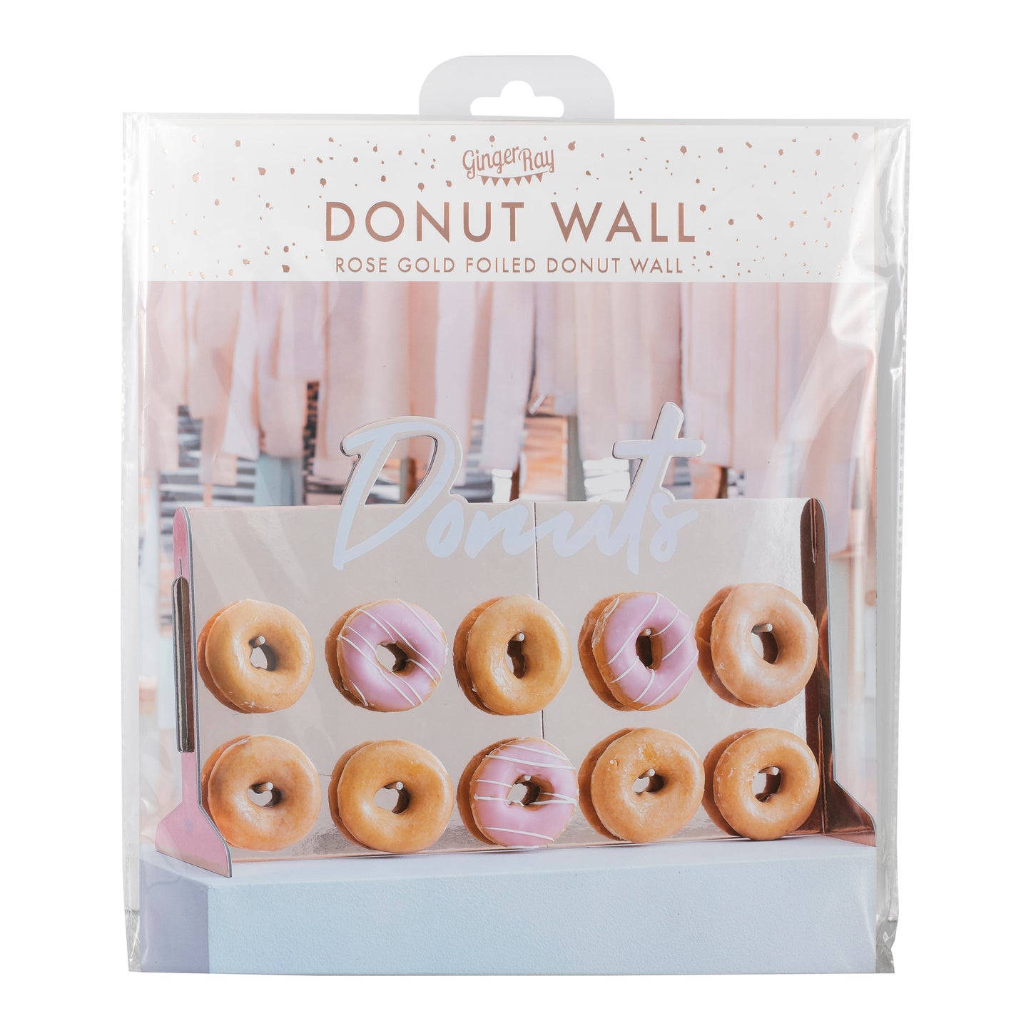 Rose Gold Foiled Donut Wall