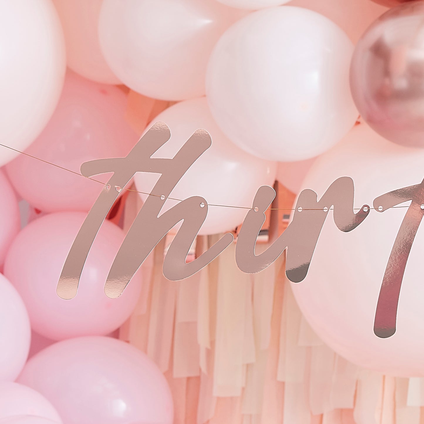 30th Rose Gold Happy Birthday Banner Bunting