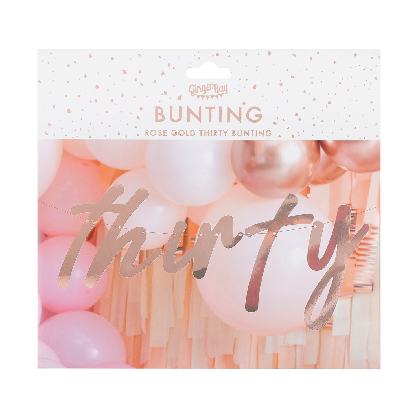 30th Rose Gold Happy Birthday Banner Bunting