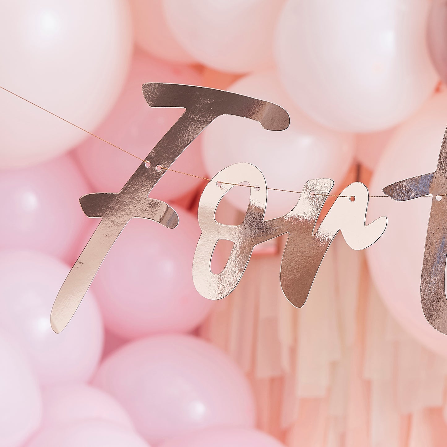 40th Rose Gold Happy Birthday Banner Bunting