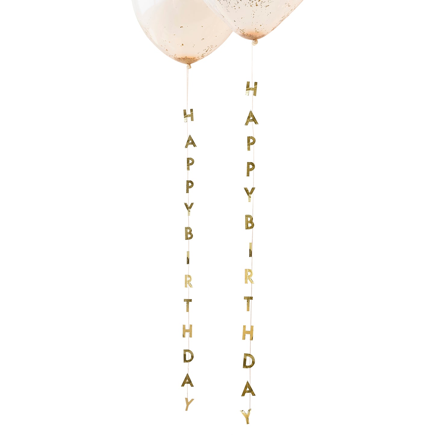 Gold Happy Birthday Balloon Tails