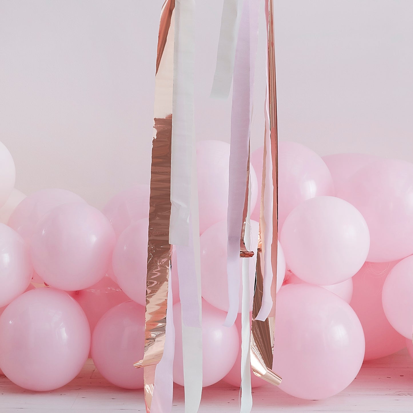 Rose Gold and Pink Streamer Balloon Tails