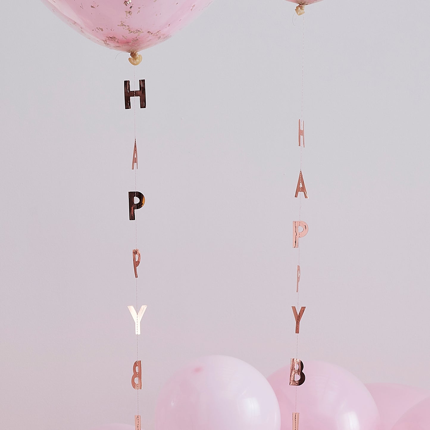Rose Gold Happy Birthday Balloon Tails