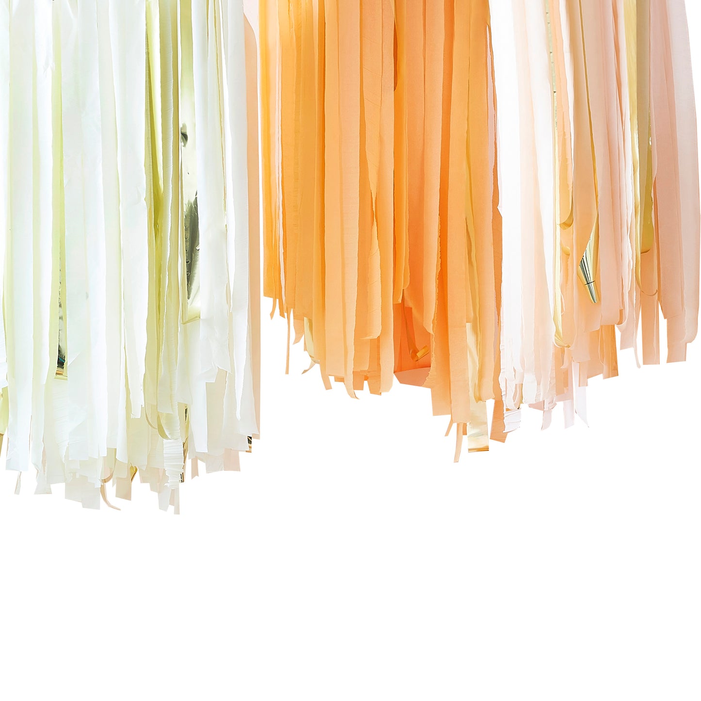 Peach and Gold Hanging Streamer Party Backdrop