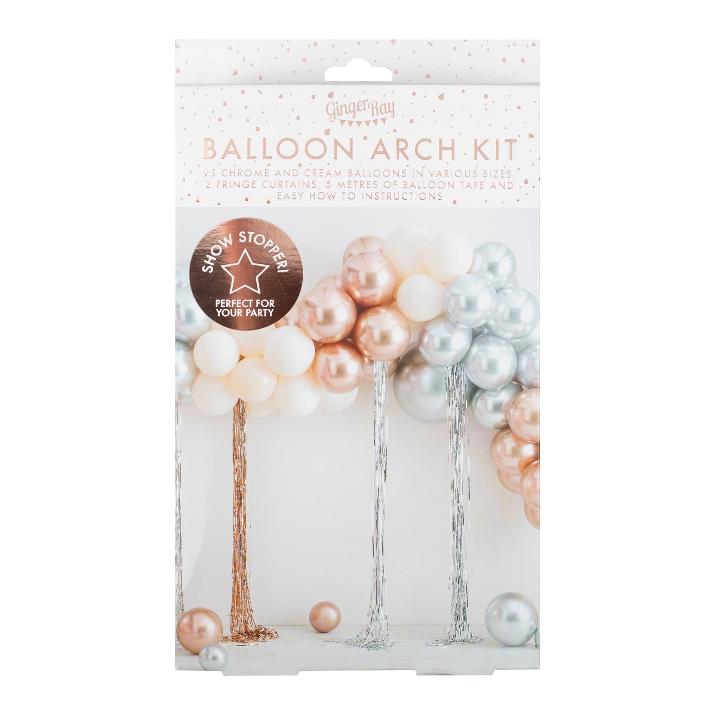 Mixed Metallics Balloon Arch With Streamers