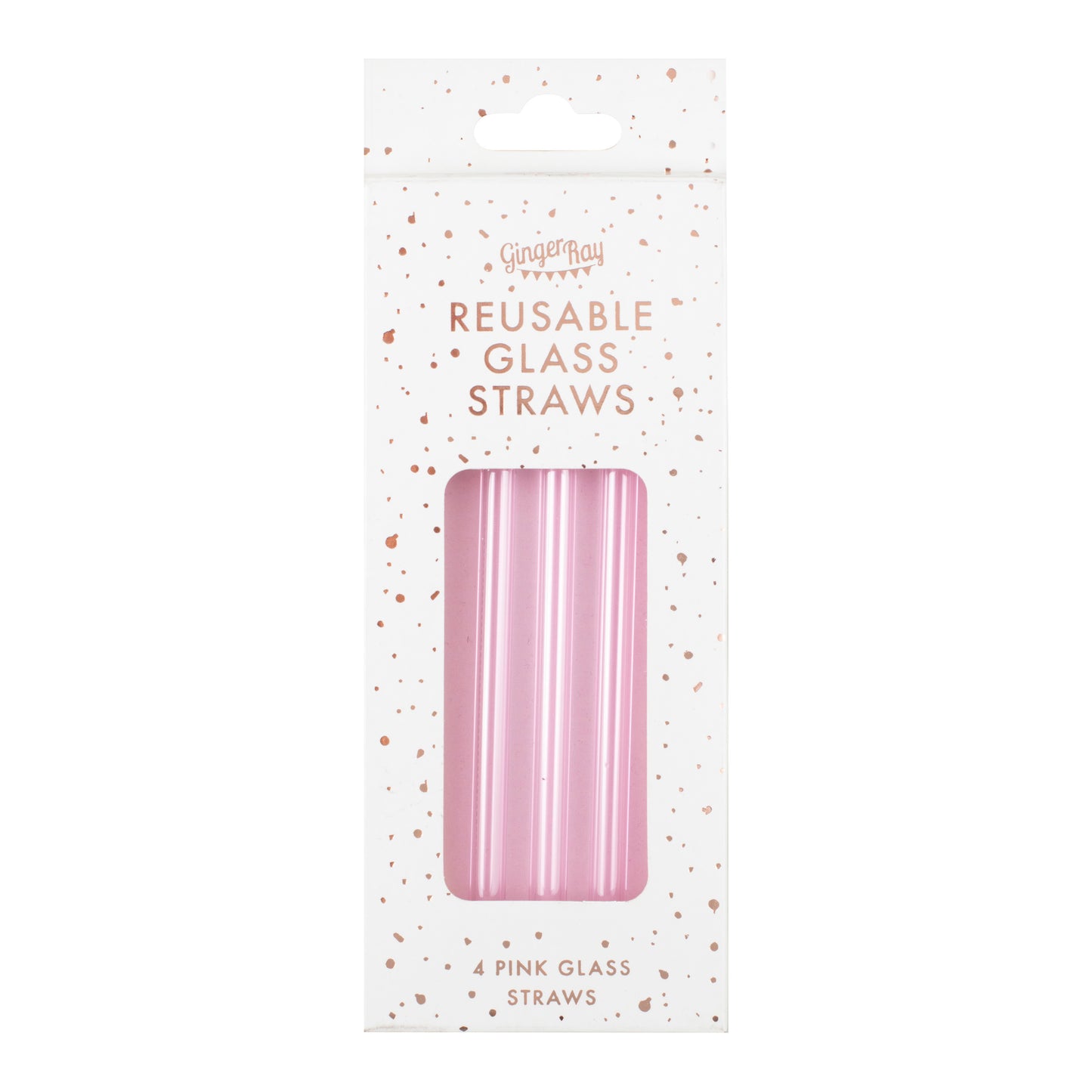 Pink Glass Reusable Straws