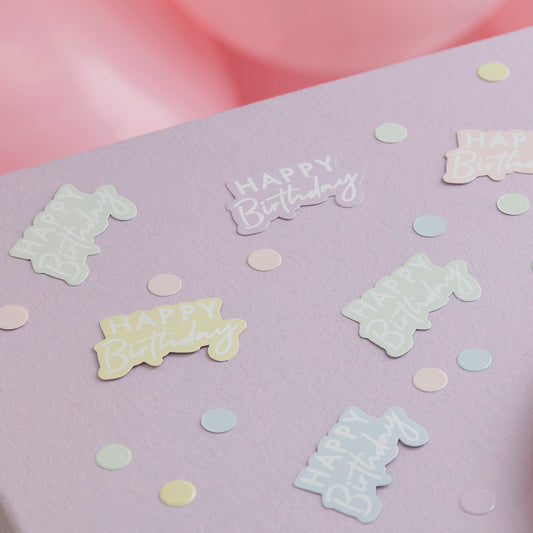 Pastel Happy Birthday Table Confetti