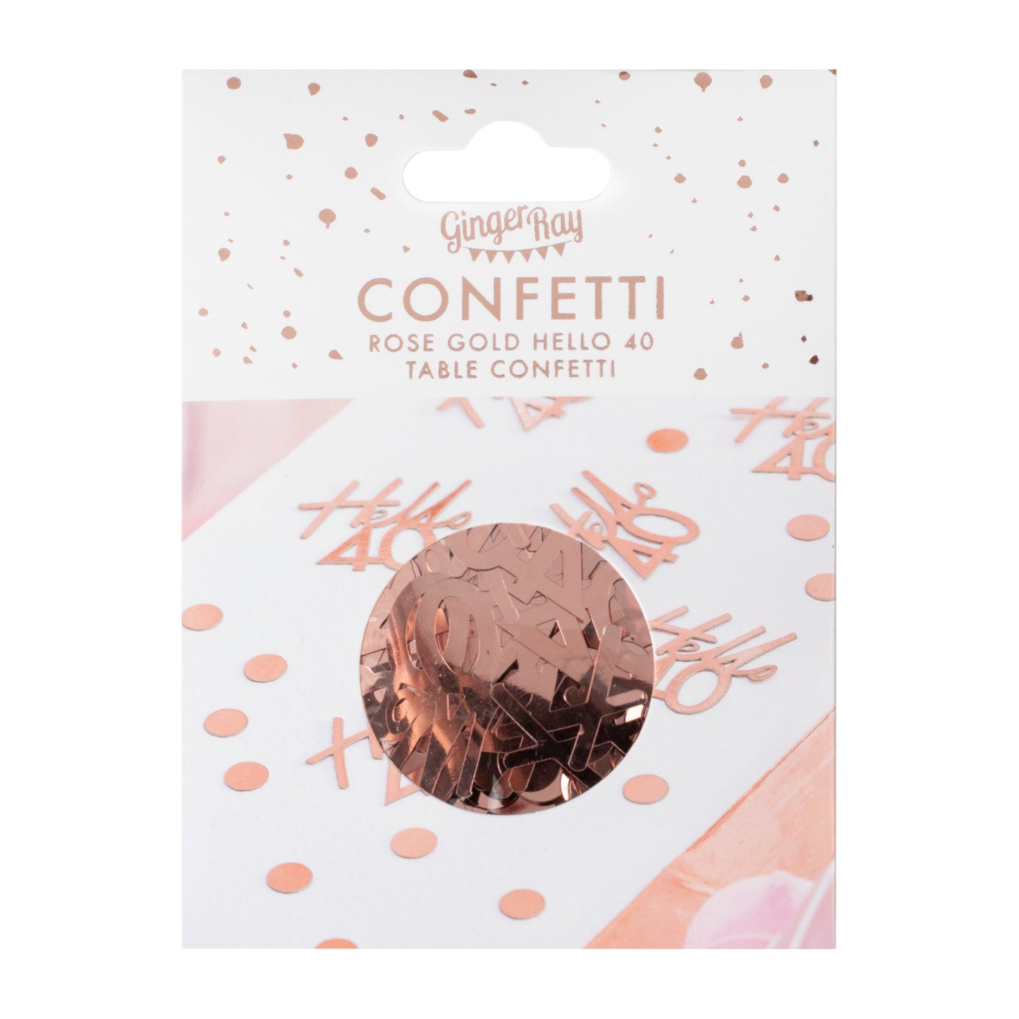 40th Rose Gold Birthday Confetti