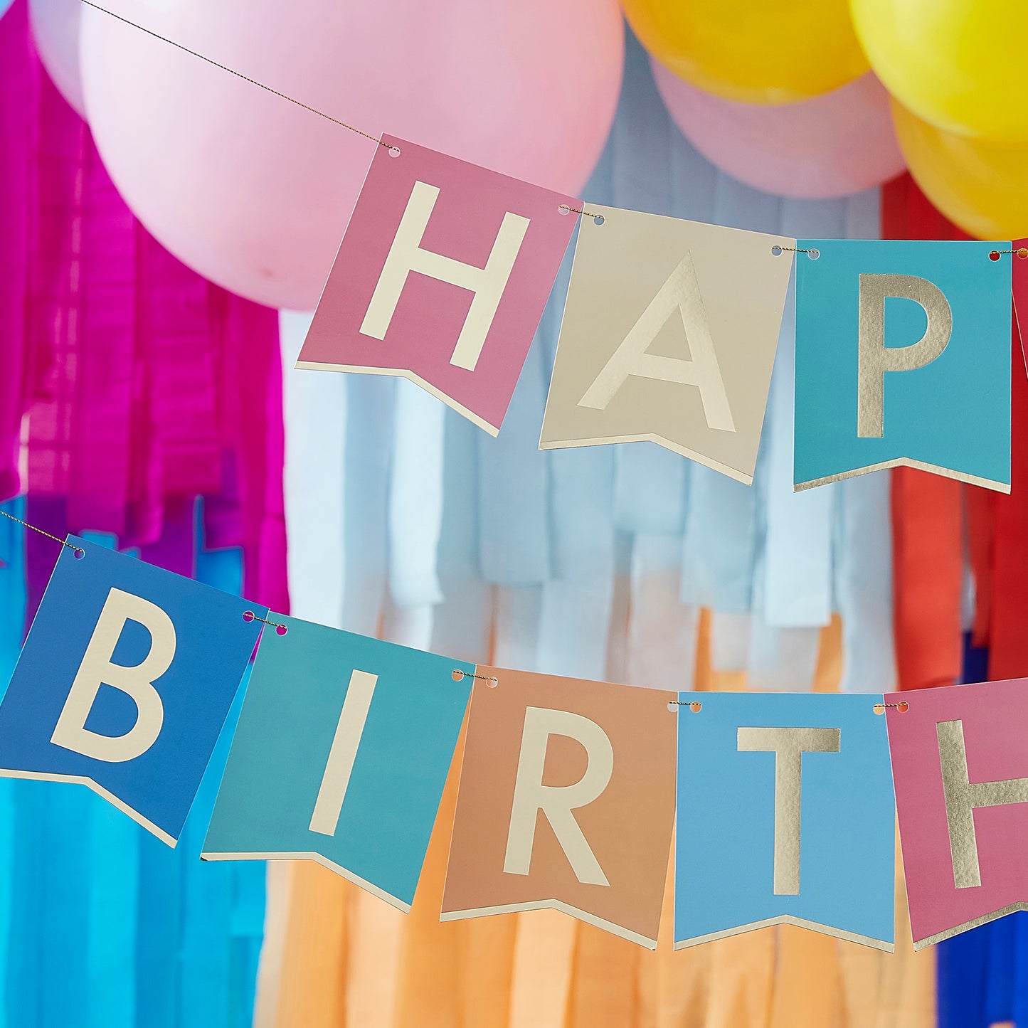 Multi-Coloured Happy Birthday Banner Bunting