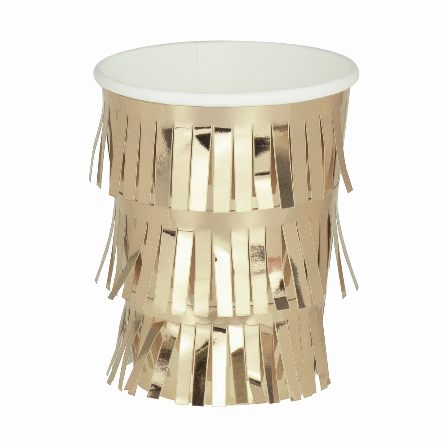 Fringed Gold Paper Party Cups