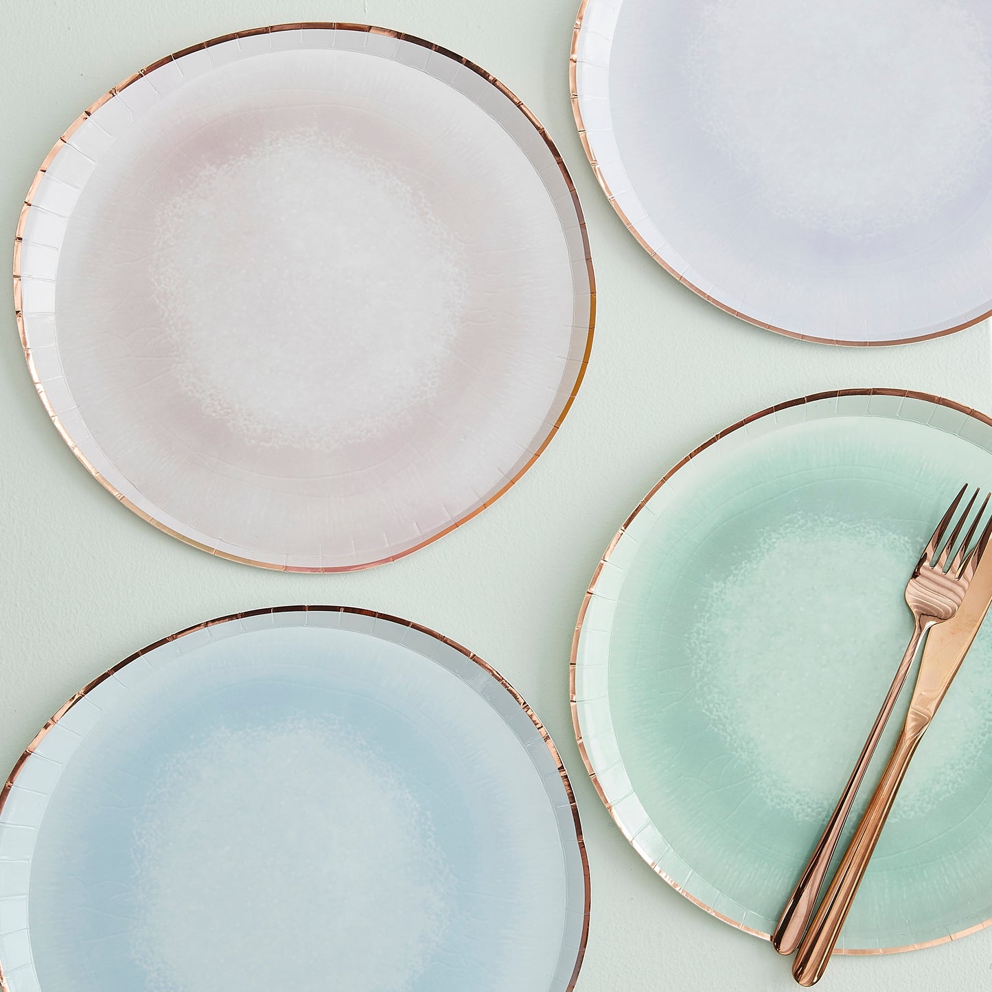 Reactive Glaze Pastel Watercolour Paper Plates